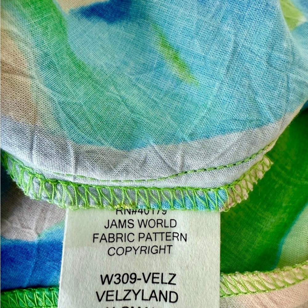 Jams World Velzly Land Abstract Print Shift Dress M Pullover V-Neck vacation - Picture 6 of 7